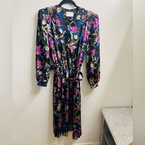 🌸 Vintage Floral Midi Dress – ORITE – Size 15/16 (Fits M–L) 🌸